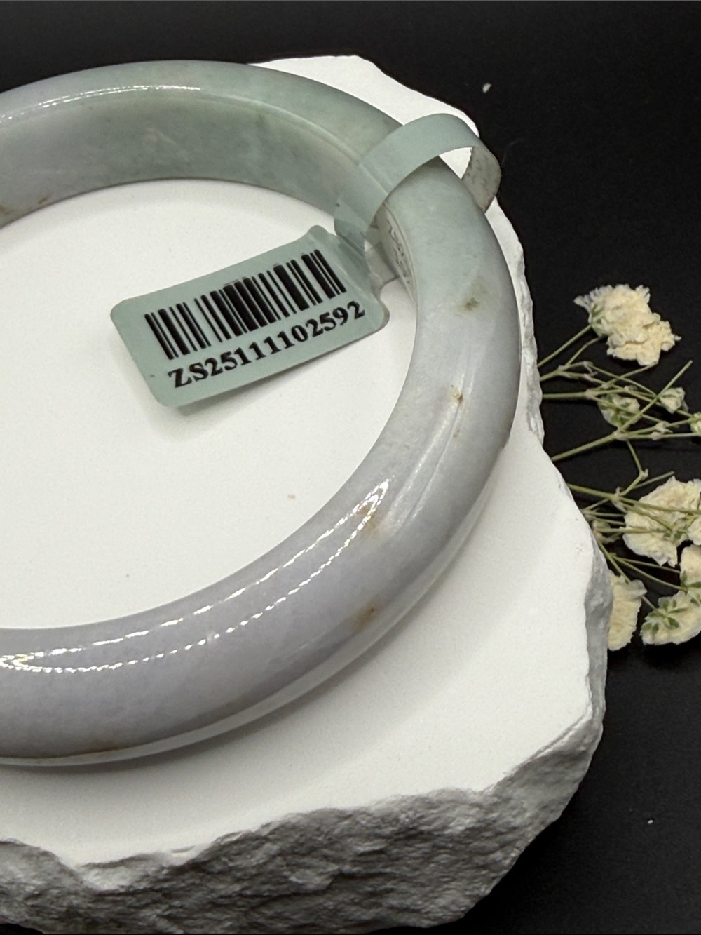 Spring Color Lavender Green Jade Bangle Bracelet - Picture 5 of 9